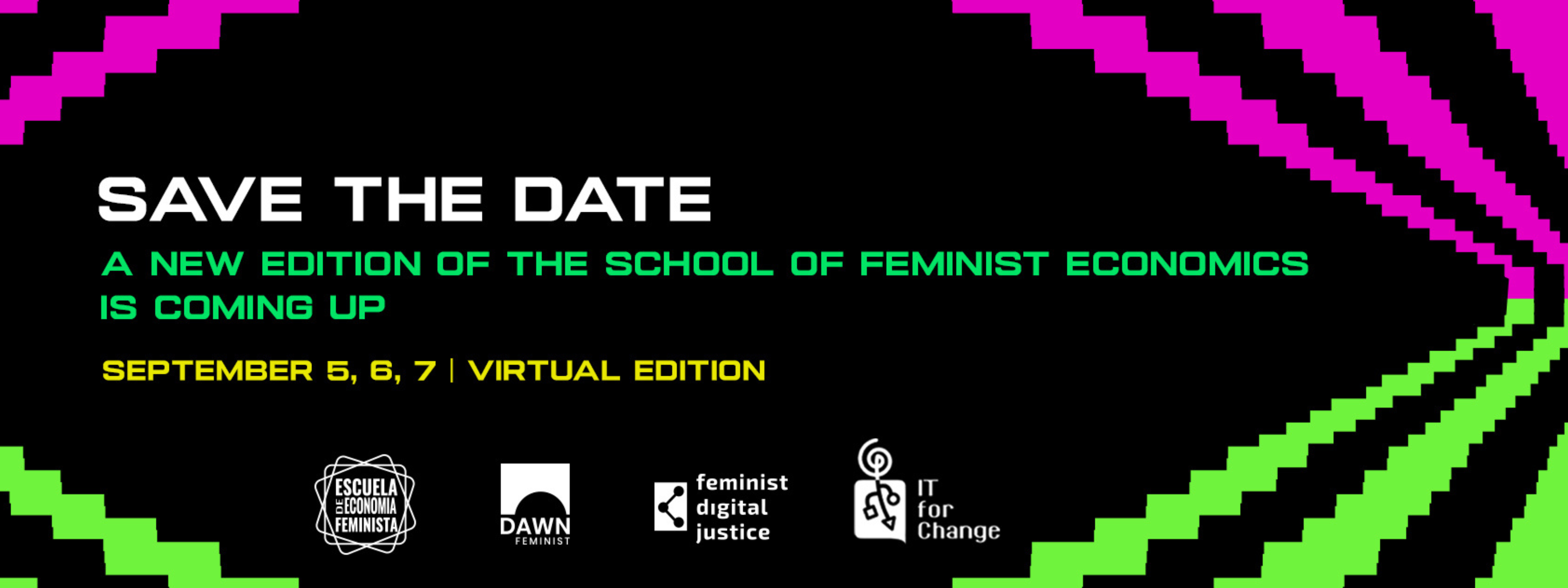 Banner of School of Feminist Economics on Feminist Digital Justice