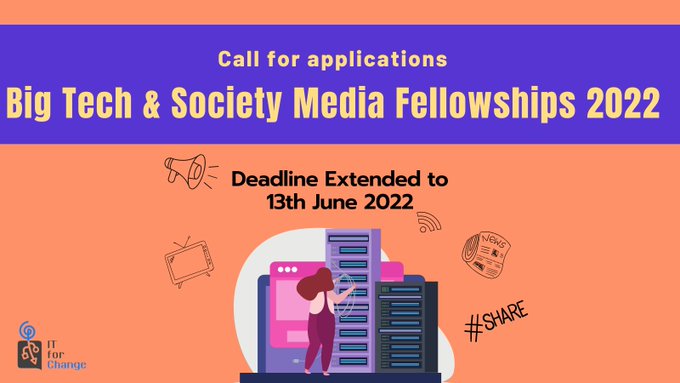 Call for Applications: Big Tech & Society Media Fellowships 2022
