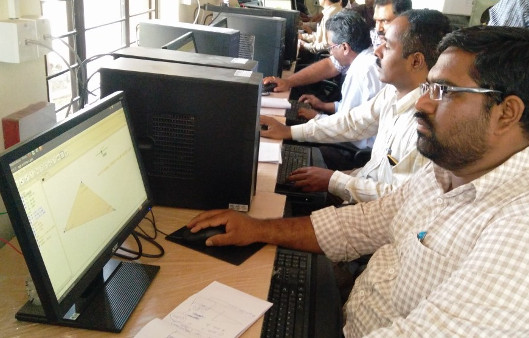 Teachers creating OER in workshop in Hyderabad