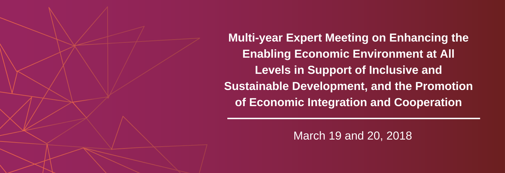 Multi-year Expert Meeting on Enhancing the Enabling Economic Environment at All Levels in Support of Inclusive and Sustainable Development, and the Promotion of Economic Integration and Cooperation