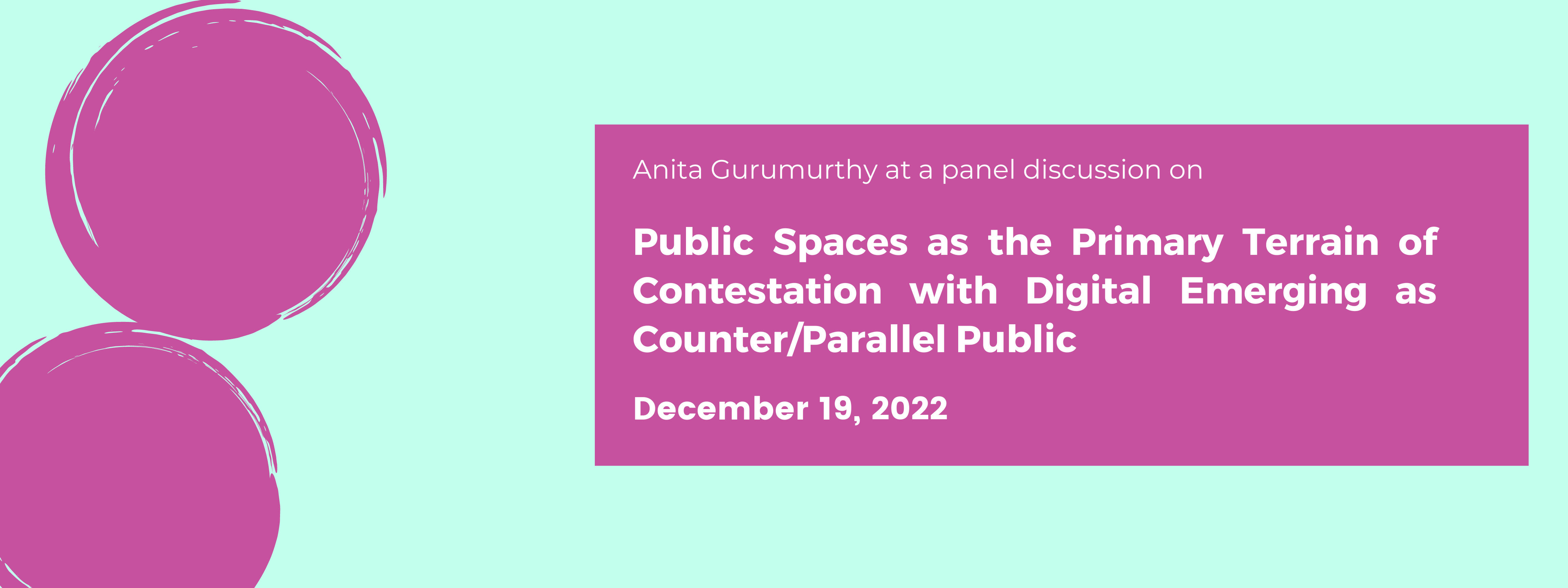 Public Spaces as the Primary Terrain of Contestation with Digital Emerging as Counter/Parallel Public