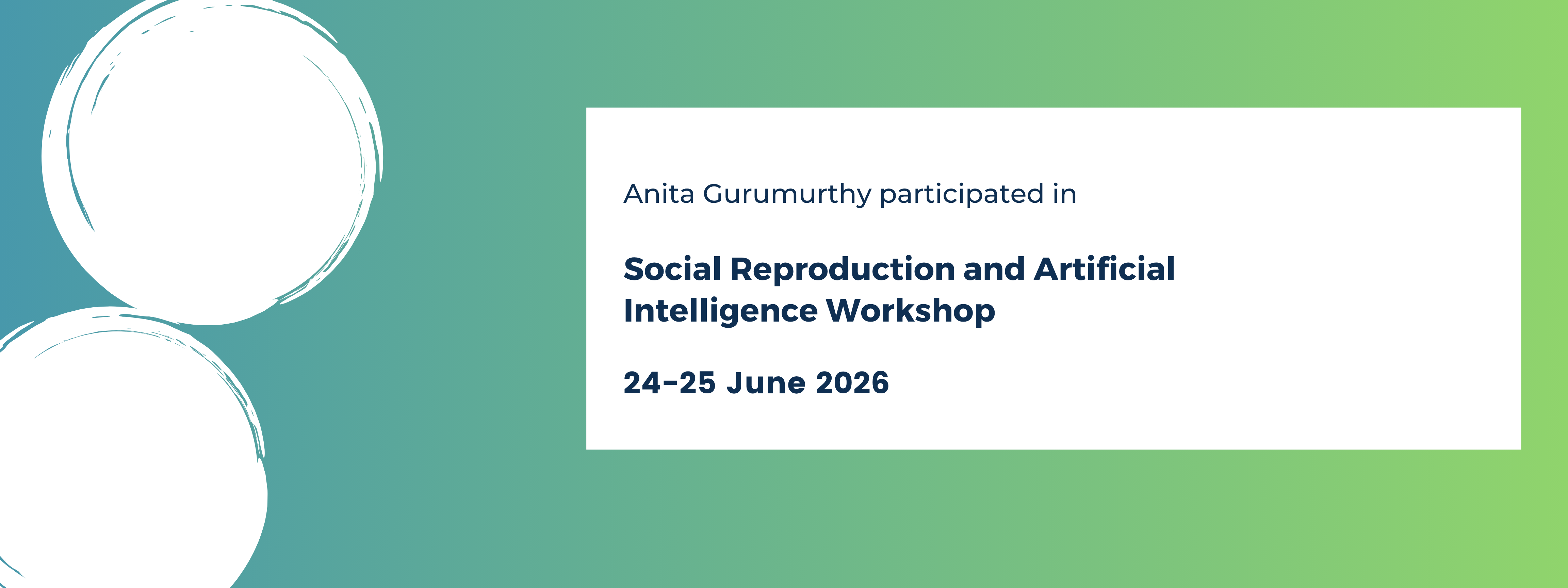 Anita Gurumurthy at Social Reproduction and Artificial Intelligence Workshop